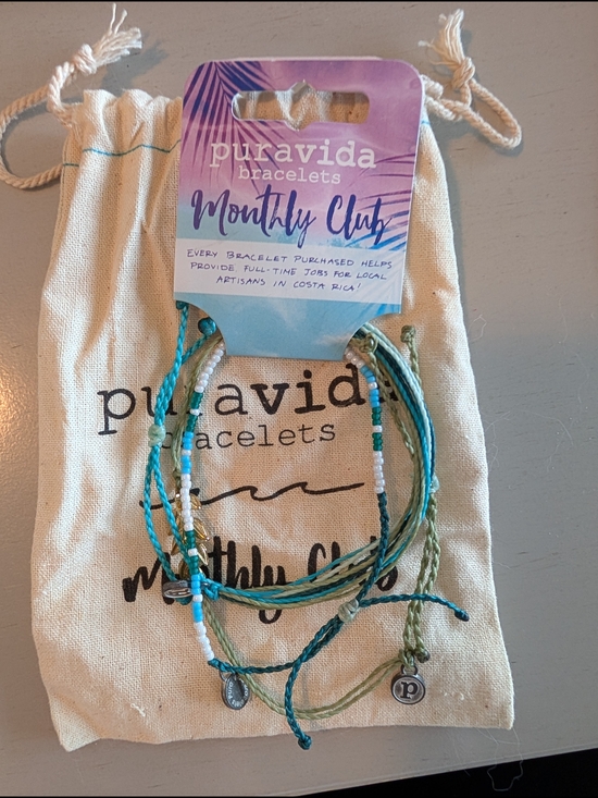 Pura Vida Jewelry - Pura Vida Teal, Aqua & Olive Mixed Bracelet Monthly Club Set NWT